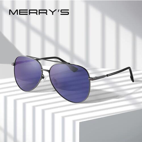 MERRYS Men Classic Pilot Sunglasses Aviation Frame HD Polarized Fashion Driving Sun glasses UV400 Protection S8216