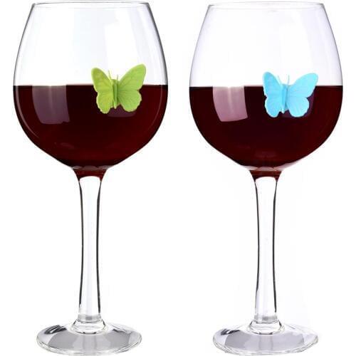 Set of 10pcs Butterfly silicone wine glass markers charms