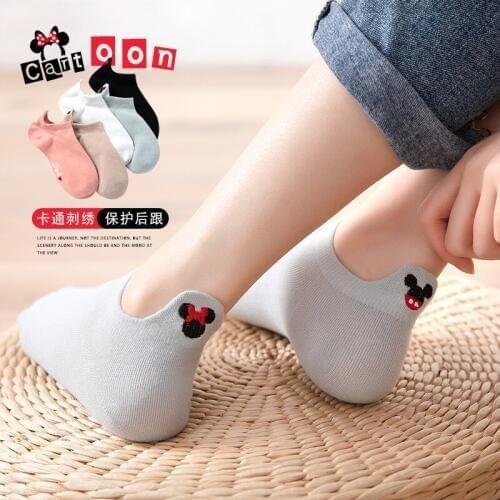 Disney cartoon Mickey embroidery socks Mickey Mouse female socks cotton color summer thin cotton women socks