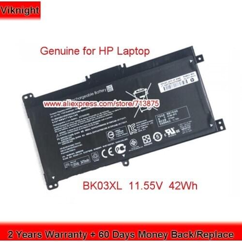 Genuine BK03XL Battery for Hp Pavilion X360 14 14-ba108tx 14-ba1xx 14-BA105NA Laptop 11.55V 3470mAh 42Wh