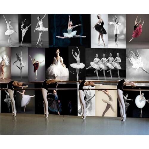 Custom 3D mural wallpaper modern simple dance studio ballet yoga hall mural work background wall decoration painting