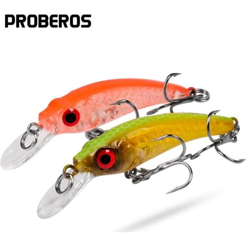 PROBEROS Fishing Lure Minnow Baits 6cm-2.4"/3.5g-0.12oz Fishing Baits with #8 Hooks Fishing Tackle