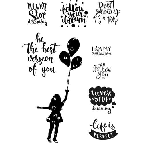 DABOXIBO Balloon Girl Clear Stamps Mold For DIY Scrapbooking Cards Making Decorate Crafts 2020 NEW Arrival
