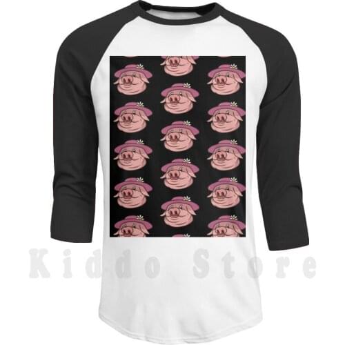 Pink Lady Pig Portrait hoodies long sleeve Pig Pink Lady Pig Pig Portrait Farm Animal Pig With A Hat Snout