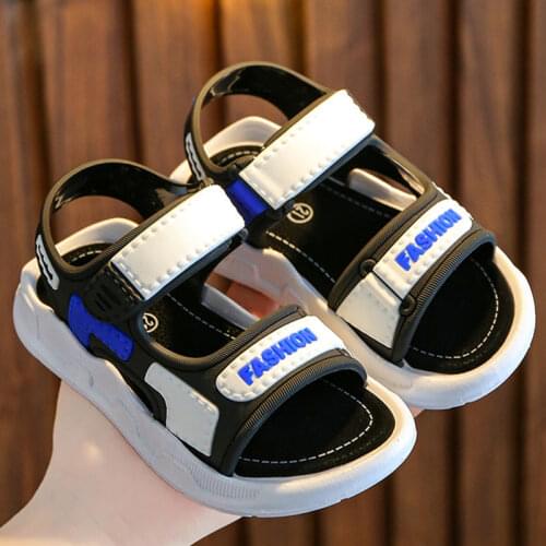 2021 New Children Sandals Boy Non-slip Baby Toddler Shoes Cowhide Soft Sole Kids Sports And Leisure Sandals Fashion Beach Shoes