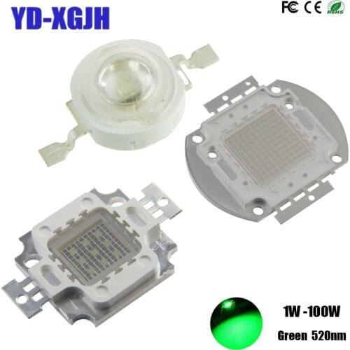 High Power LED Chip Green 520-525Nm 1W 3W 5W 10W 20W 30W 50W 100W LED Grow Light For 1 3 5 10 20 30 50 100W watt Light Beads