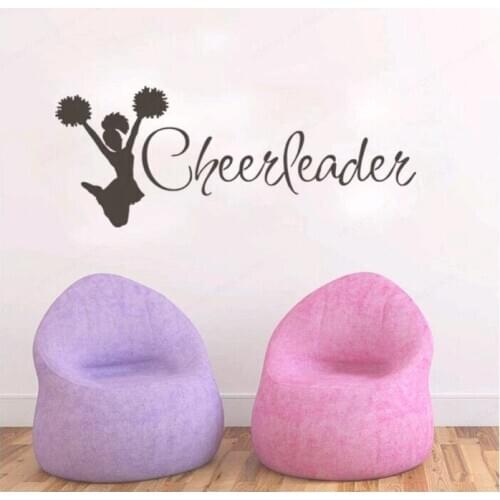 YOYOYU silhouette cheer leader holdingVinyl Wall Art Sticker Girls Room Nursery Room Wall Decal Removable Wall Poster HL131