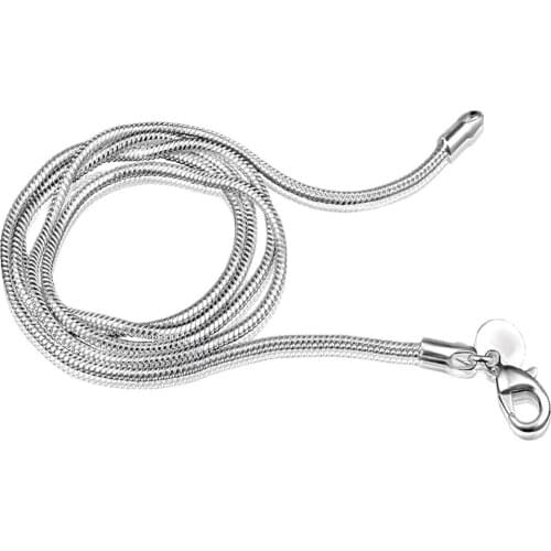 Fashion Women 2MM 925 Silver plated chain necklace Snake Chain necklace Choker Necklace Jewelry Gift