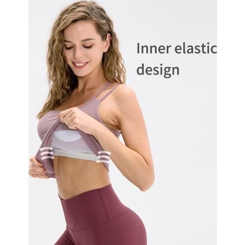 Yoga Cross Straps Womens Sport Bra Sexy Breathable Yoga Bra Vest Fitness Top Push Up Bra Seamless Solid Sling Womens Underwear