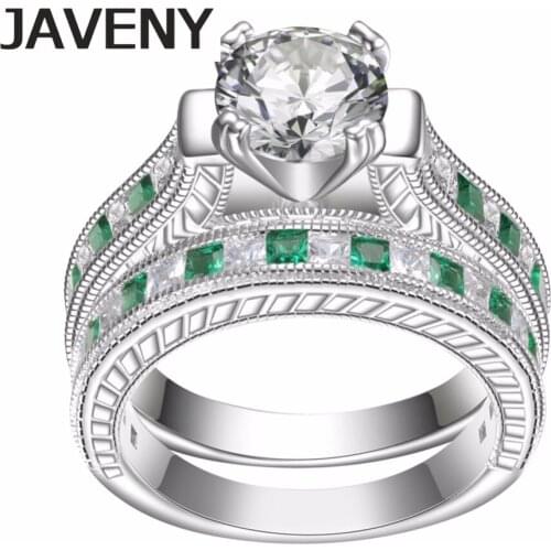 925 Sterling Silver Princess Cubic Zirconia Womens Girls Engagement Wedding Bridal Rings Sets Birthday Gifts 8pcs Lots Wholesale