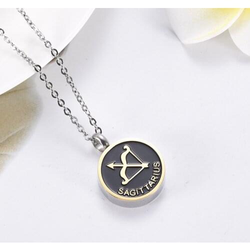 12 Constellations Pictures Waterproof Cremation Urn Necklace Hold Ashes Keepsake Urns Ash Jewelry in Pendant Necklace Newest