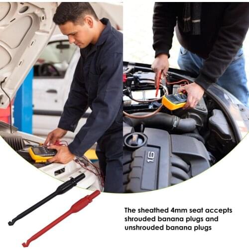 2 Pack 10A Wire Piercing Probe Clip Insulation For Auto Diagnostic Tester Tool Compatible With All 4mm Banana Plug Leads