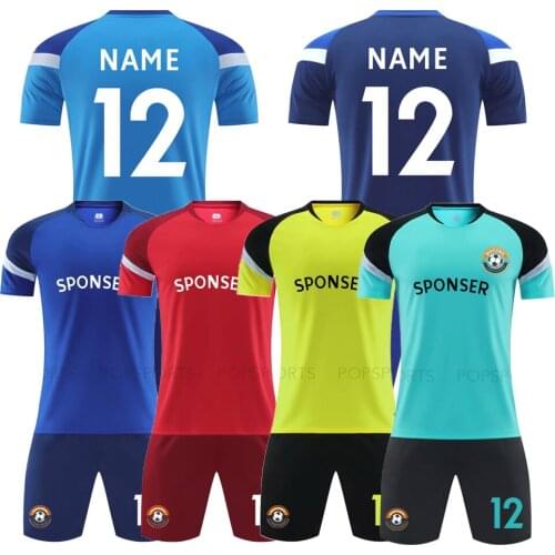 2021 Blank custom football jersey Men and kid size multicolors short sleeve soccer training suit breathable high quality