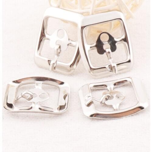40 PCS Silver Strap Buckle 5/8"(15mm)Fasteners Belt Square Center Bar Buckles Bag Luggage Shoes Watch Straps Shoes Buckle