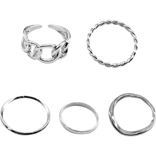 5PCS Japan and Korea fashion Knuckle Rings combination hollow open ring Set Delicate Fashion Joint Finger Rings Nail Rings