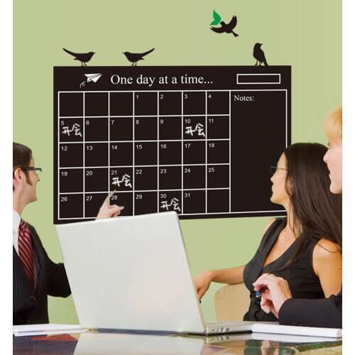 60*95cm PP Soft Removable DIY Monthly Chalkboard Calendar Blackboard Black Planner Chalk Board Sticker