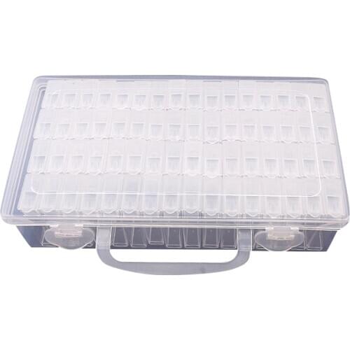 64 Lattices Adjustable Plastic Storage Box Storage Box Box For Jewelry Diamond Embroidery Craft Bead Pill Storage Tool