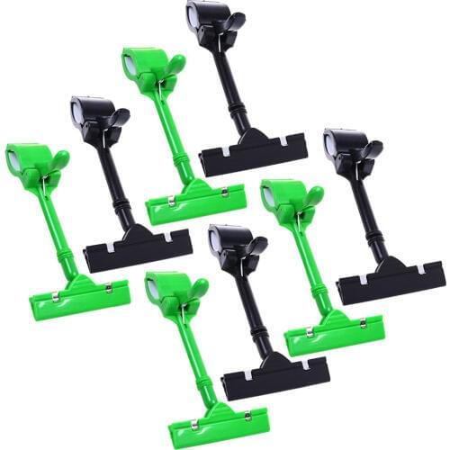 8pcs POP Adjustable Plastic Clip-on Style Merchandise Sign Display Clip Holder (Black&Green)