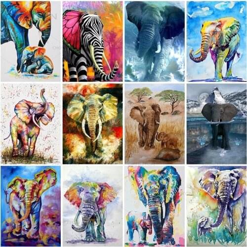 Diy 5D Diamond Painting Elephant Diamond Embroidery Animals Cross Stitch Mosaic Full Round Drill Rhinestones Art Gift Home Decor