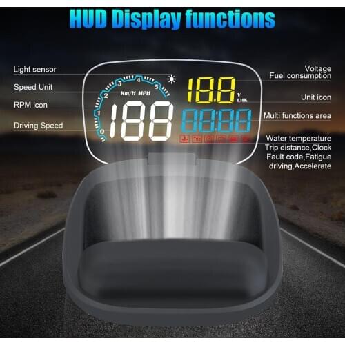 C600 Car Hud OBD2 On-board Computer GPS Head-up Display For All Vehicles Speedometer Driving Fuel Consumption ProjectorLED Scree