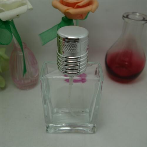 DHL Free 50pcs 30ML Fashion Portable trranparent Glass Refillable Perfume Bottle With Aluminum Atomizer Empty Cosmetic Container