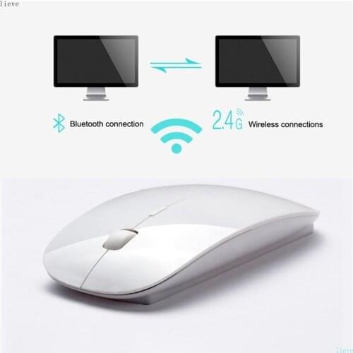 Wireless Dual Mode Bluetooth+2.4Ghz Mouse Ergonomic Mini Mute USB Optical Wireless Mice Suitable For Mac Huawei Dell Ect Laptops