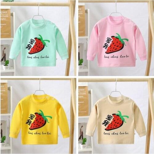 6m-4y Baby Autumn Clothing Children Long Sleeve Tops Girls Single Piece Winter Bottoming Shirt Baby Boys T Shirt Kids Clothes