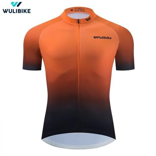 Wulibike Cycling Jersey Mens Breathable Bicycle T Shirt Summer Quick Dry MTB Bike Sport Uniforms Top Cycling Clothing for Man