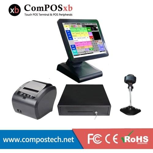Windows Point Of Sale Wholeset Epos System 15 Inch Electronic Cash Register For Supermarket