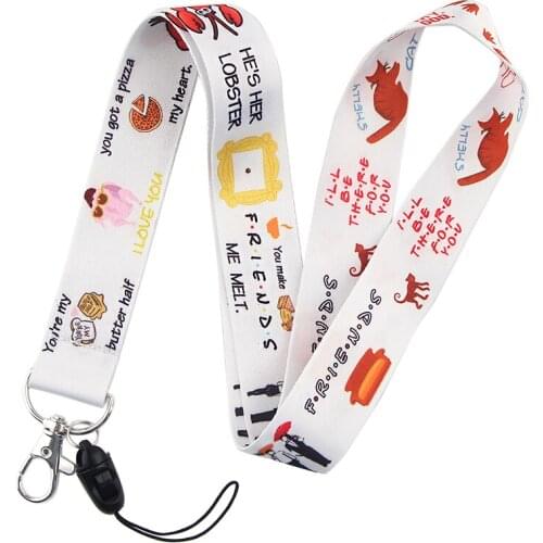 ER191 TV Series Friends white Neck Strap Lanyards ID Badge Card Holder Keychain Phone Gym Strap Webbing Necklace Gift