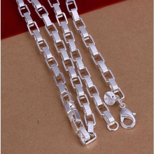 FSN200 hombres Plata de Ley N925 Collar del Acoplamiento de Cadena 5mm 18 "Comercio Al Por Mayor N925 Joyas de Plata