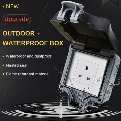 KAMANNI IP66 Waterproof Outdoor Box Wall Socket Outlet USB Socket Lade Port External Installation Suitable for Double Socket