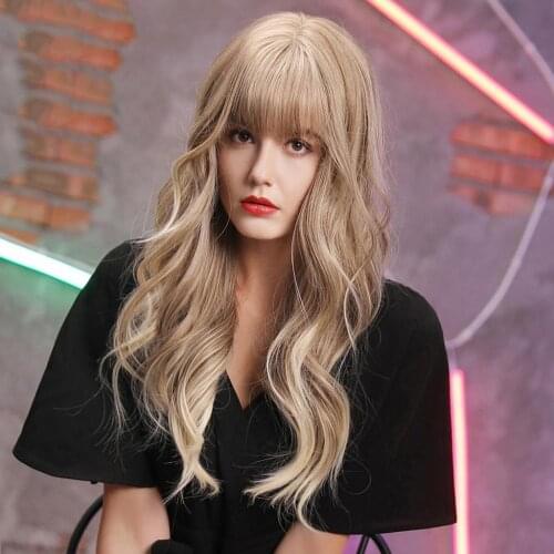 MagiDeal 24" Women Long Wavy Wig Synthetic Light Blonde Curly Hair Wig Party