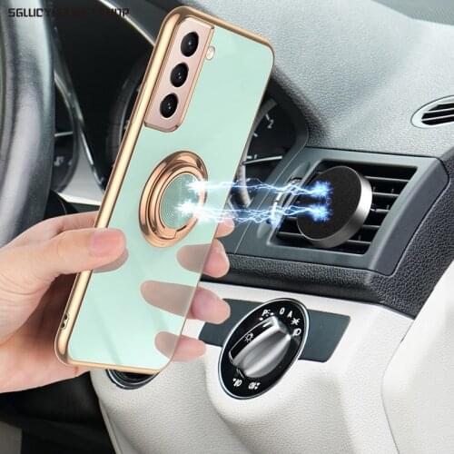 For Samsung S21 Ultra S20 Plus S20 FE Luxury Stronger Magnetic Shockproof Ring Holder Case Cover For Samsung S21 S20 Cover