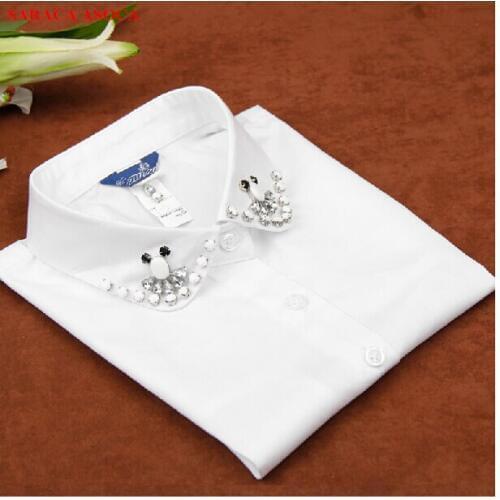 Fashion White Shirt False Collar For Women Detachable Round Collar Solid Cotton Apparel Accessories A39