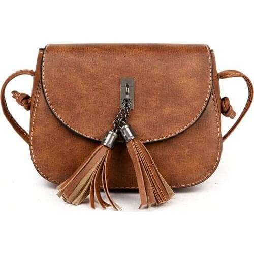 Fashion Women Tassel Shoulder Bag Messenger Handbag PU Leather Mini Crossbody Bags Best Sale-WT