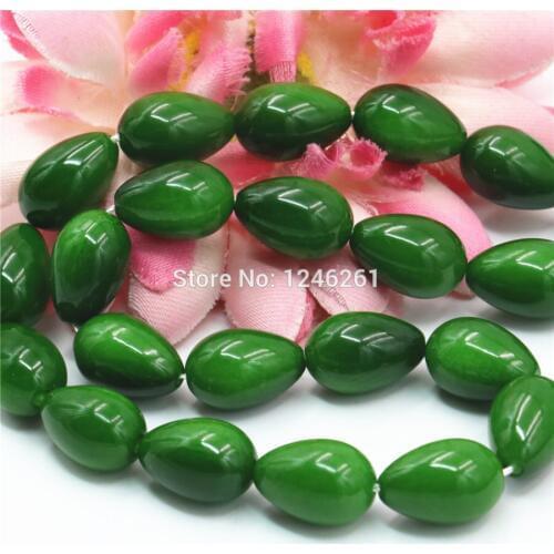 Fashion 9x13mm Green Glass Pearl Beads Water Drops Loose Beads Christmas Gifts Jewelry Making Design Women Ornaments Wholesale