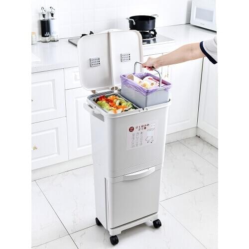 Bathroom Trash Can Zero Waste Compost Storage Bin Garden Tools Garbage Bag Storage Bin Cubo Basura Reciclaje Trash Basket BA60LJ