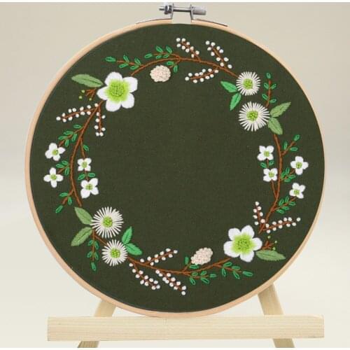 Embroidery Flowers DIY Starter Handwork Needlework Plants Pattern Threads Tools Kit Ribbon Painting Home Decoration Cross Stitch