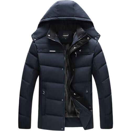 2019 New Mens Brand Thick Warm Winter Jacket Cotton Padded Man Big Size XL-4XL Casual Outwear Parka Windbreaks Fleece Coat HMY31