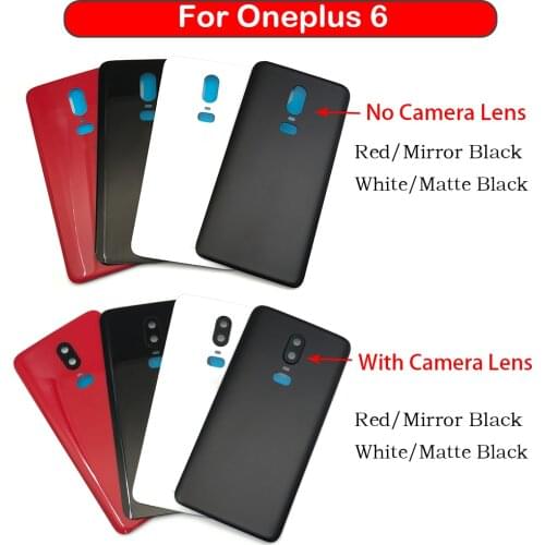 New For Oneplus 6 6T Back Door Case Battery Rear Housing Back Cover With Camera Glass replacement Parts