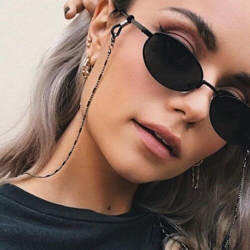 Simple Style Balck Bead Chain Eyeglass Chain Lanyard Reading Glasses Chains Women Men Accessories Sunglasses Hold Straps Cords