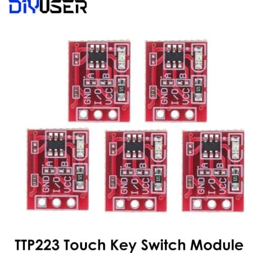 5Pcs TTP223 Touch Key Switch Module Touching Button Self-Locking/No-Locking Capacitive Switches Single Channel Reconstruction