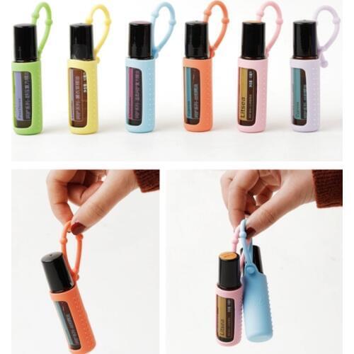 6PCS Silicone Essential Oil Protective Case with 10ml Solid Color Bottle Doterra Case Protect Bottle Doterra Essential Oil Case