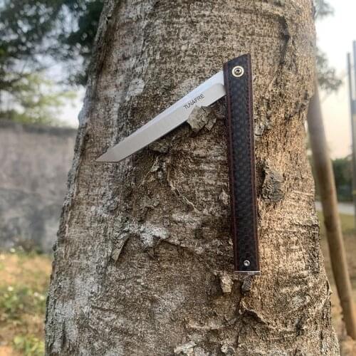 D2 Steel Folding knife magic pen knife carbon fiber handle Bearing ball system portable pocket EDC Knife gift knifes