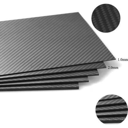 Free Shipping 1.0X400X250mm/2.0X400X250mm CNC Machine Carbon Sheets High Composite Hardness Material Carbon Fiber Board