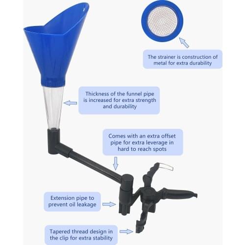 Plastic Universal All in one Vehicles Car Engine Oil Funnel Set Hands Free