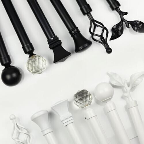 Thicken Aluminum Alloy Curtain Pole Fashion Crystal Decoration Durable Single Double Curtain Track Rods Accessories Customized
