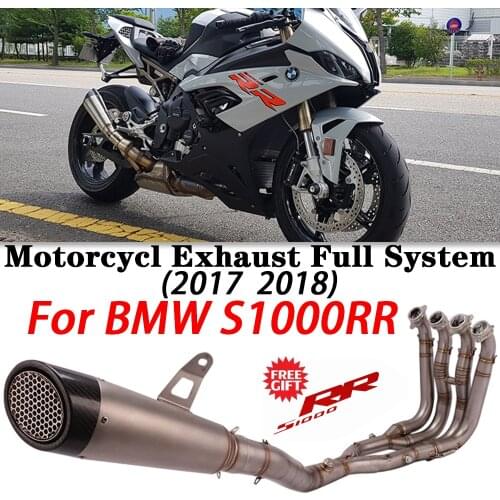 Motorcycle Exhaust Escape Moto Full System For BMW S1000RR 2017 2018 Modified Stainless Steel Front Mid Link Pipe Muffler Tube