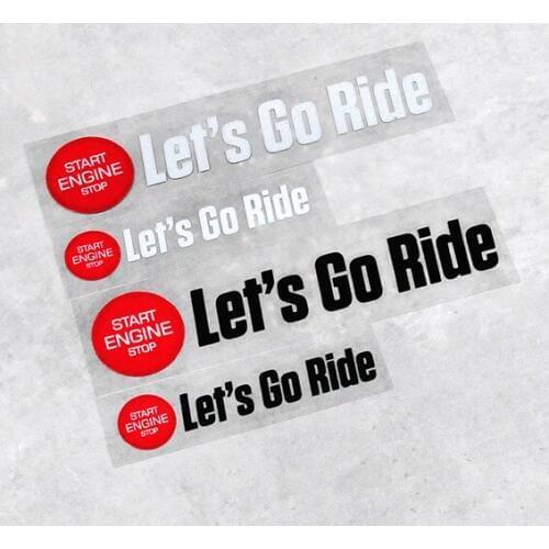 2PCS Funny Start Engine Stop Lets Go Ride Car Styling Decal Automobile Motorcycle Racing Bike Helmet Decorate Stickers